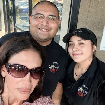 Green Olive - Me, Yovanni, manager, & Evelin Sanchez (lead server/assistant manager) - Mediterranean Near Me - Downey, California