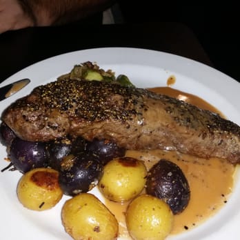 Cafe Bruges - The steak au poivre. Peppery, but juicy. - Belgian Near Me - Carlisle, Pennsylvania