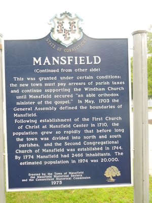 Mansfield Historical Marker