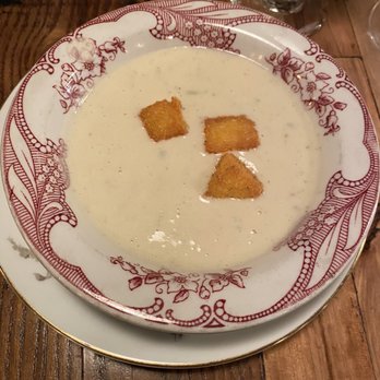 Margot Cafe & Bar - Cauliflower soup with polenta croutons - Bars Near Me - Nashville, Tennessee Margot Cafe & Bar - Cauliflower soup with polenta croutons - Bars Near Me - Nashville, Tennessee