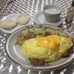 Sausage, Mushroom, Onion w/ American cheese Omlette