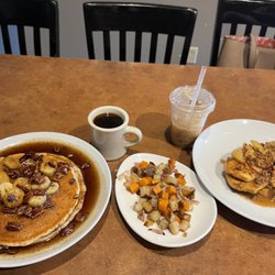 Proving Ground - Drunken Monkey Pancakes, PG Potatoes, Apples & Cream French Toast