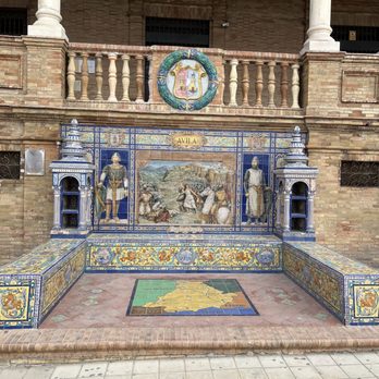 Plaza de España - The Avila alcove - they are commemorating their victories - Local Flavor Near Me - Seville, SE