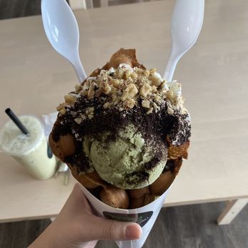 Tastea Vietnamese Grill - matcha ice cream waffle bowl - Vietnamese Near Me - Rosenberg, Texas