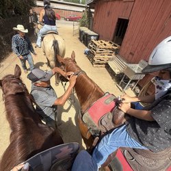Griffith Park Horse Rentals - The staff and my daughter up ahead