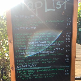 Pretentious Beer Co - The taps menu when we visited October 2020 - Beer Gardens Near Me - Knoxville, Tennessee