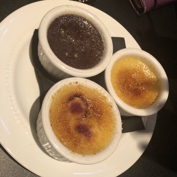Lulu's Chocolate Bar - cream brûlée mini sampler with white chocolate raspberry, chocolate espresso and vanilla bean. - Desserts Near Me - Savannah, Georgia Lulu's Chocolate Bar - cream brûlée mini sampler with white chocolate raspberry, chocolate espresso and vanilla bean. - Desserts Near Me - Savannah, Georgia