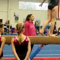 Gymnastics At Brentwood Commons - BRONZE practicing with Coach December of 2014.