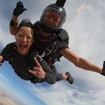 Skydive Moab - Dustin and I soaking in the views of Canyonlands and Arches National Park - Skydiving Near Me - Moab, Utah