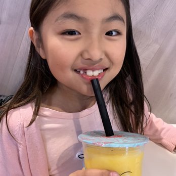 Kung Fu Tea - My daughter loves mango slush with popping boba and isn't she beautiful??? - Bubble Tea Near Me - San Jose, California