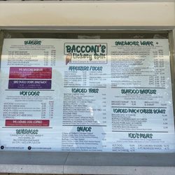 Bacconi's Lickety Split - Menu