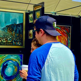 Old Town Art Fair - People Admiring Art-June 2022 - Festivals Near Me - Chicago, Illinois