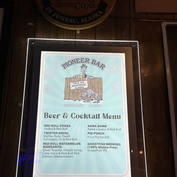 Pioneer Bar - Beer & cocktail menu - Dive Bars Near Me - Anchorage, Alaska
