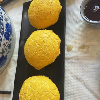 Oriental Tea House - Baked duck egg custard bun (lava custard bun) - Dim Sum Near Me - San Leandro, California Oriental Tea House - Baked duck egg custard bun (lava custard bun) - Dim Sum Near Me - San Leandro, California