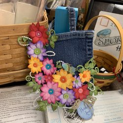 Cafe Crop - Denim pocket with Heartfelt Creations Flowers (available in a kit).