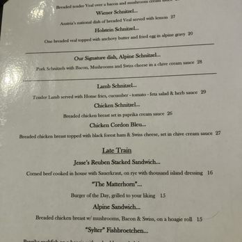 Alpine Chef Restaurant - Menu - German Near Me - Fredericksburg, Virginia