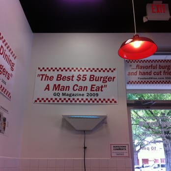 Five Guys - Look at the dates on these signs. Not to mention the best $5 burgers a man can eat. False advertising! - Burgers Near Me - Greensboro, North Carolina Five Guys - Look at the dates on these signs. Not to mention the best $5 burgers a man can eat. False advertising! - Burgers Near Me - Greensboro, North Carolina