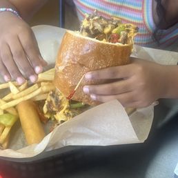 Bell pepper cheese steak Bell pepper cheese steak
