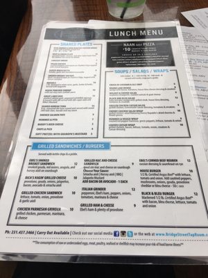 Menu photo 8 Bridge Street Tap Room Charlevoix, MI