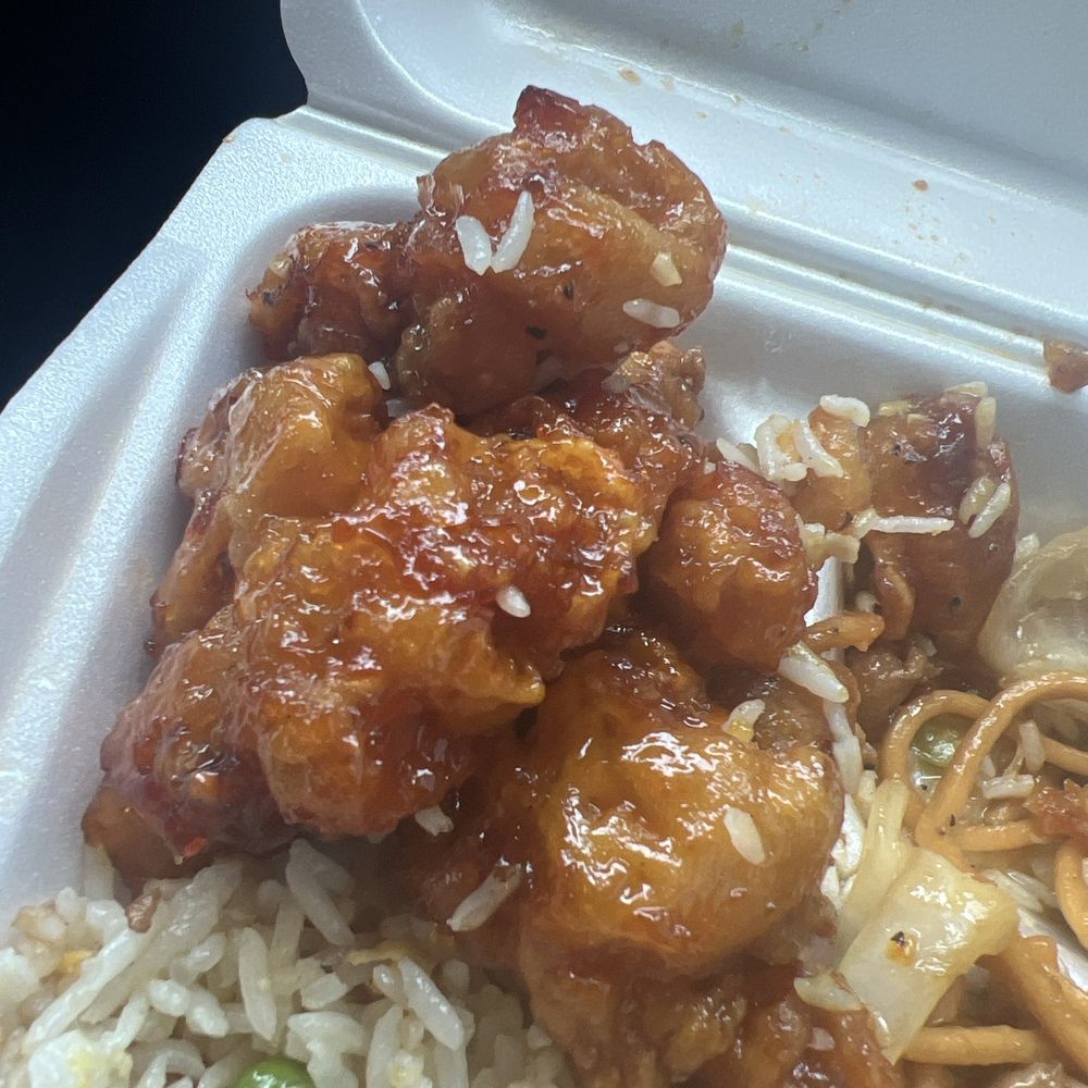 Super hard orange chicken! The smallest piece of chicken inside all that hard dough! Super hard orange chicken! The smallest piece of chicken inside all that hard dough!