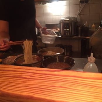 Cocolo Ramen - View from the ramen bar - taking the noodles out! - Ramen Near Me - Berlin, BE