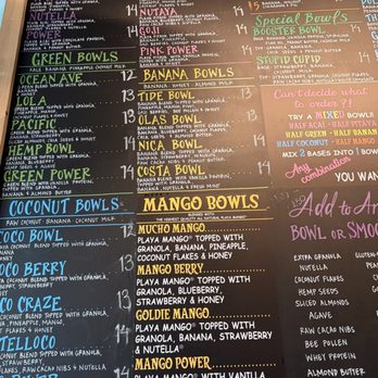 Playa Bowls - Menu - Juice Bars & Smoothies Near Me - Denver, Colorado Playa Bowls - Menu - Juice Bars & Smoothies Near Me - Denver, Colorado