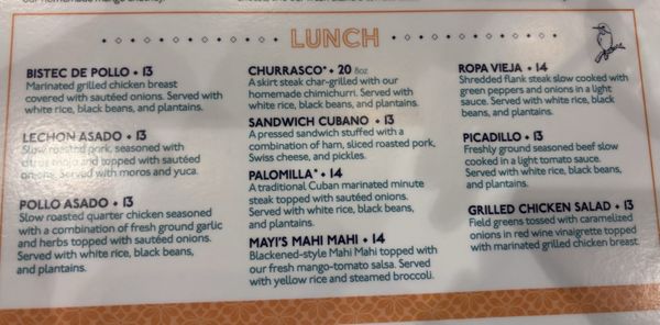 Menu photo 1 Padrino's Cuban Restaurant Plantation, FL