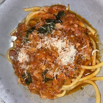 Tramonti - Bucatini Americana (absolutely delicious ) - Italian Near Me - Delray Beach, Florida