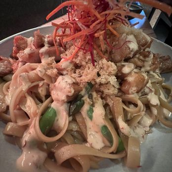 Drifters Surf Restro - The sublime with salmon and short rib and beautiful broad noodles. - Caribbean Near Me - Indian Harbour Beach, Florida Drifters Surf Restro - The sublime with salmon and short rib and beautiful broad noodles. - Caribbean Near Me - Indian Harbour Beach, Florida