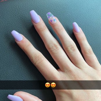 Mermaid Nails & Spa - Purple acrylics - Nail Salons Near Me - Groton, Connecticut