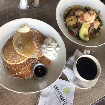 Great Maple - Buttermilk Pancakes Grilled Shrimp Bowl - New American Near Me - Newport Beach, California Great Maple - Buttermilk Pancakes Grilled Shrimp Bowl - New American Near Me - Newport Beach, California