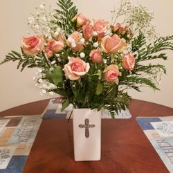 Monica's Flowers - Pink and Green for an AKA soror.