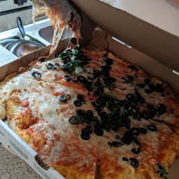 These toppings were supposed to be on half the pizza.