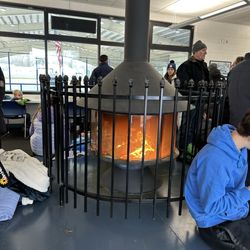 John & Dede Howard Ice Arena - Wood burning warmth.