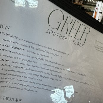 Reserve now at Greer Southern Table - Southern - Updated June 2025