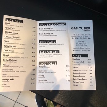 Gam Tu Bop - Menu - Asian Fusion Near Me - Glendale, California Gam Tu Bop - Menu - Asian Fusion Near Me - Glendale, California