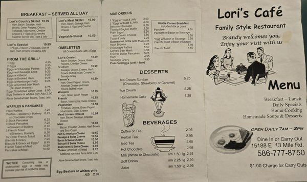 Menu photo 1 Lori’s cafe Warren, MI Menu photo 1 Lori’s cafe Warren, MI