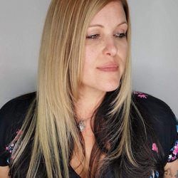 Shenanigans At the Salon - Forgot the before, but we removed her purple hair.