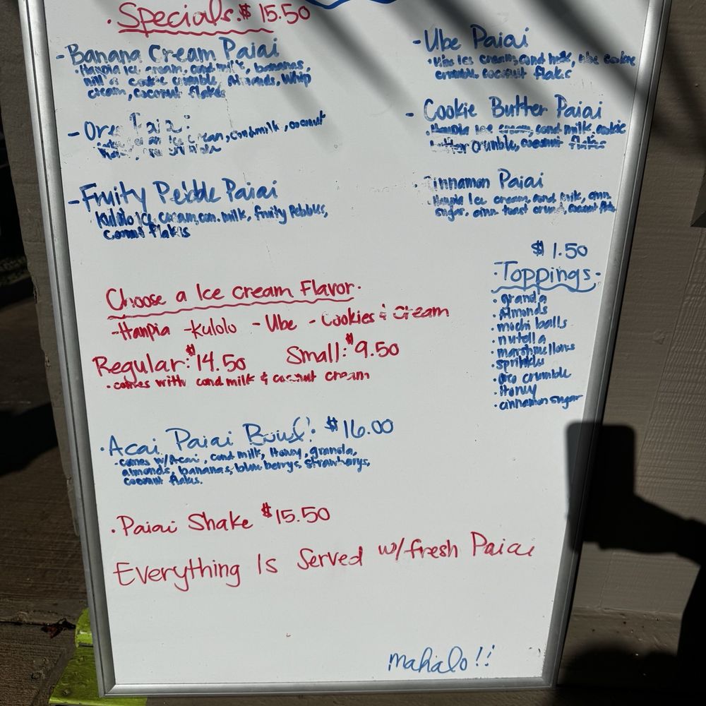 Da Kalo Korner - Menu - Ice Cream & Frozen Yogurt Near Me - Waianae, Hawaii