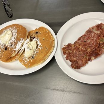 The Toast Office - Blueberry, mascarpone and pecan pancakes with a side of corned beef hash - Diners Near Me - Westwood, Massachusetts The Toast Office - Blueberry, mascarpone and pecan pancakes with a side of corned beef hash - Diners Near Me - Westwood, Massachusetts