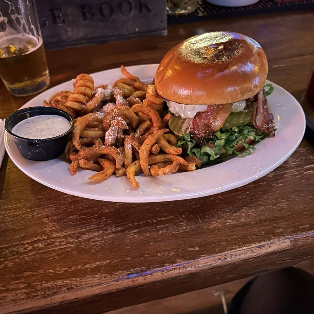 River Pig Saloon - Bison burger - Sports Bars Near Me - Portland, Oregon