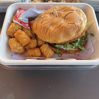 Bopomofo Cafe - Walnut shrimp sandwich and tots - Cafes Near Me - Irvine, California