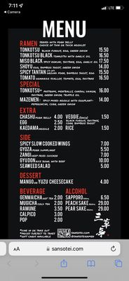 Menu photo 5 Sansotei Ramen Toronto, ON Menu photo 5 Sansotei Ramen Toronto, ON
