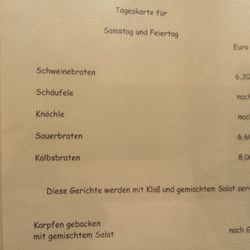 Weinländer - Speisekarte