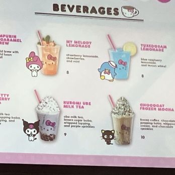 Hello Kitty And Friends Cafe - Drink menu - Themed Cafes Near Me - Universal City, California Hello Kitty And Friends Cafe - Drink menu - Themed Cafes Near Me - Universal City, California