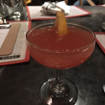 Trata - The Rising Sun - roku japanese gin, contratto bianco, blood orange; $11 - New American Near Me - Rochester, New York