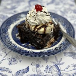 Beyond the Garden Gate - Brownie with ice cream