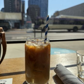 Bluestone Lane - Downtown Café - Iced coffee with cream - Coffee & Tea Near Me - Nashville, Tennessee