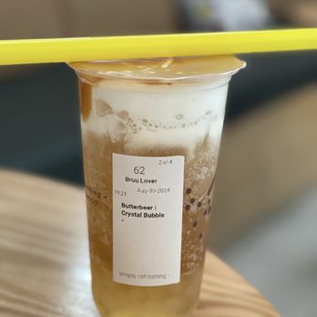 Bruu Cafe - Butterbeer with Crystal Bubble - Bubble Tea Near Me - Overland Park, Kansas