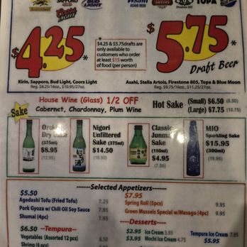 Cho Cho San - Happy Hour Menu - Sushi Bars Near Me - Thousand Oaks, California